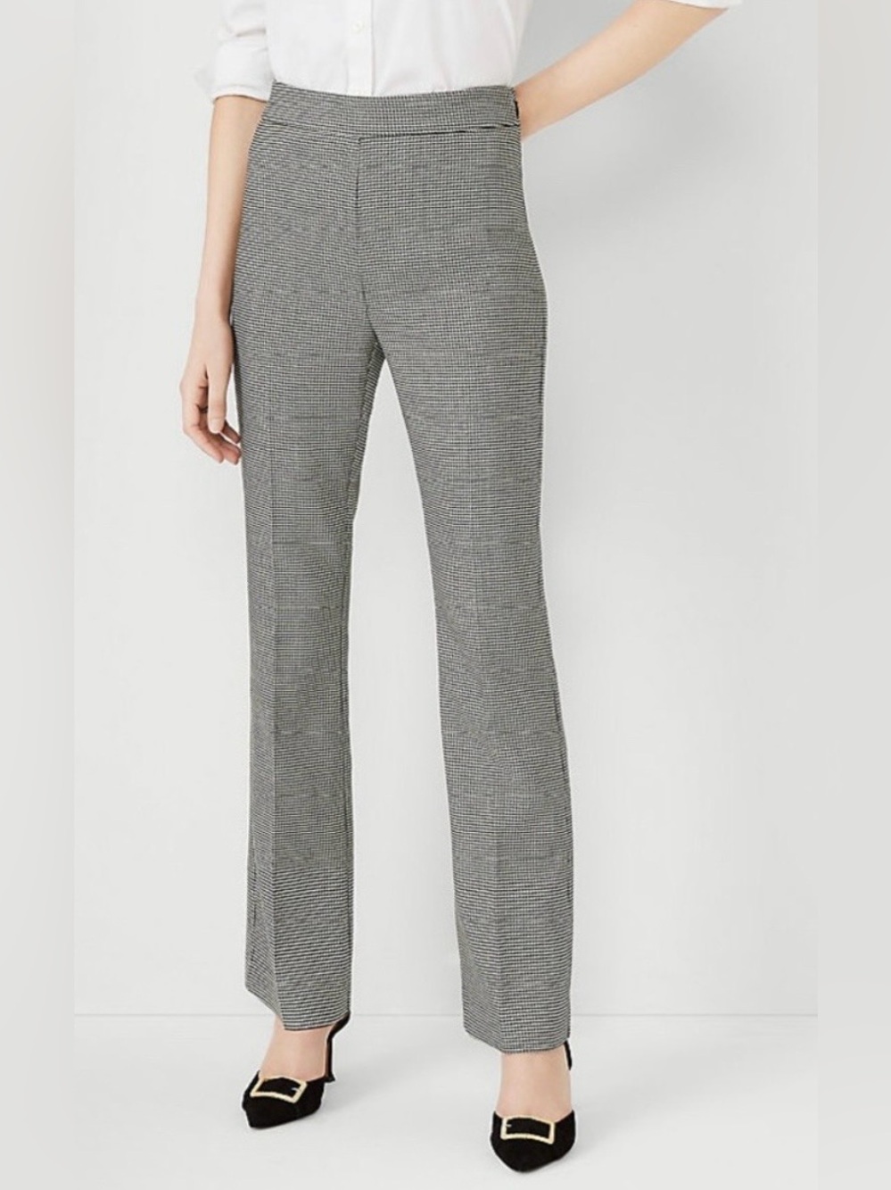 Ann Taylor The High Rise Side Zip Trouser Pant Houndstooth Size 8 NWT